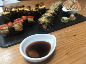 Sushi at Roots & Rolls in Barcelona