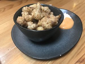 Couliflower popcorn at Roots & Rolls in Barcelona