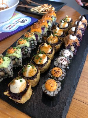 Vegan sushi 🙏 at Roots & Rolls in Barcelona