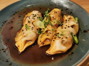 Gyozas at Roots & Rolls in Barcelona