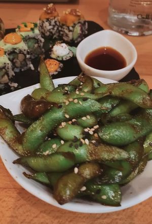 Edamame at Roots & Rolls in Barcelona