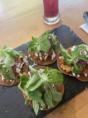 Tacos, extremely messy and hard to eat!  at Roots & Rolls in Barcelona