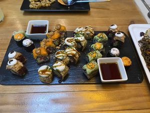 Sushi tasting platter  at Roots & Rolls in Barcelona