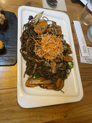 Udon noodles at Roots & Rolls in Barcelona