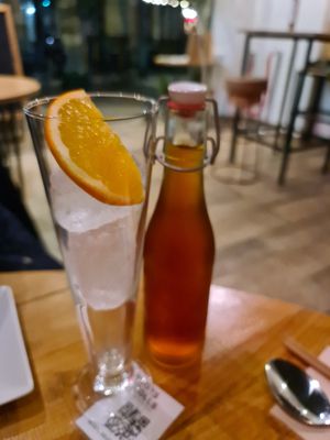Homemade ice tea at Roots & Rolls in Barcelona