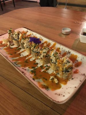 Sushi roll  at Roots & Rolls in Barcelona
