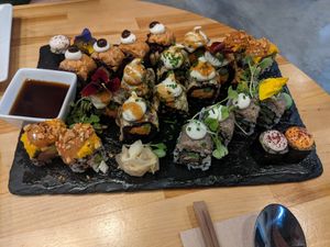Sushi tasting menu at Roots & Rolls in Barcelona