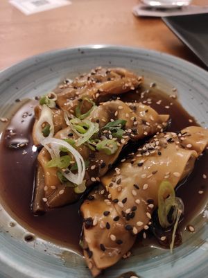 gyozas at Roots & Rolls in Barcelona