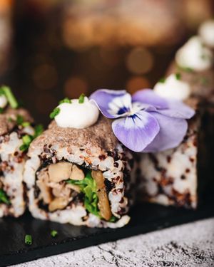 Vegan Sushi Roots & Rolls Barcelona Mushroom at Roots & Rolls in Barcelona