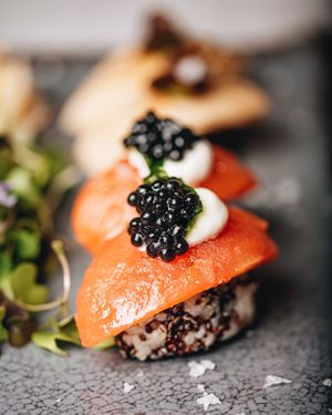 Vegan Sushi Roots & Rolls Barcelona nigiris at Roots & Rolls in Barcelona