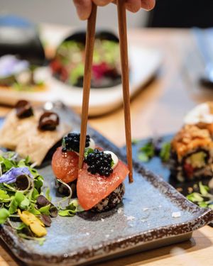 Vegan Roots & Rolls Barcelona Sushi nigris at Roots & Rolls in Barcelona