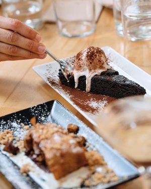 Vegan Roots & Rolls Barcelona Desserts brownie  at Roots & Rolls in Barcelona