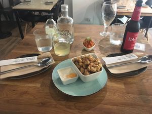 Cauliflower popcorn  at Roots & Rolls in Barcelona