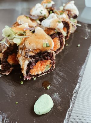 Vegan sushi  at Roots & Rolls in Barcelona