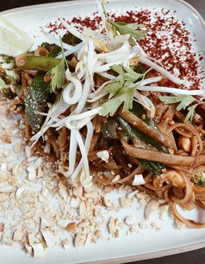 Vegan pad Thai   at Roots & Rolls in Barcelona