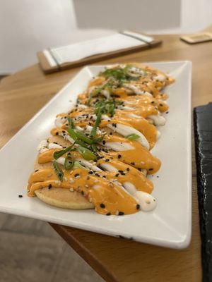 Okonimoyaki  at Roots & Rolls in Barcelona