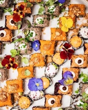 Vegan, gluten-free sushi, also available for catering at Roots & Rolls in Barcelona