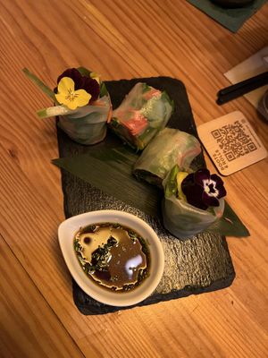 Fresh spring rolls = amazing   at Roots & Rolls in Barcelona