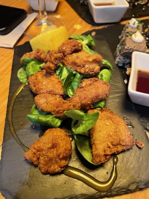 Heura karaage  at Roots & Rolls in Barcelona
