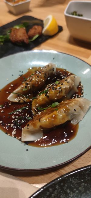 Gyozas at Roots & Rolls in Barcelona