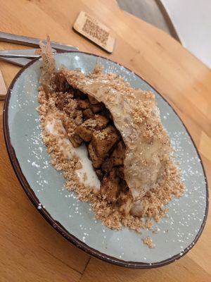 Apple Strudel at Roots & Rolls in Barcelona