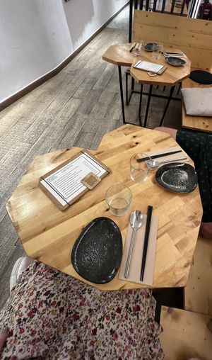 Heart shaped tables!! So cute and romantic!!  at Roots & Rolls in Barcelona