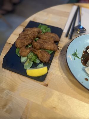 Heura karaage   at Roots & Rolls in Barcelona