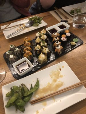 Sushi sharer  at Roots & Rolls in Barcelona