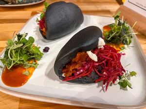 Bao deluxe #Veganuary at Roots & Rolls in Barcelona