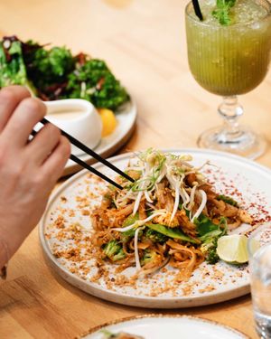 Roots & Rolls pad thai  at Roots & Rolls in Barcelona