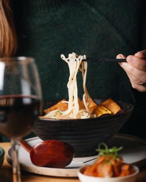 Warm ramen miso, Roots & Rolls at Roots & Rolls in Barcelona