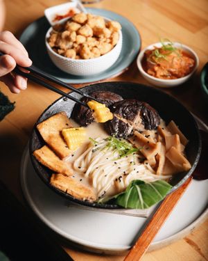 Warm ramen miso, Roots & Rolls at Roots & Rolls in Barcelona