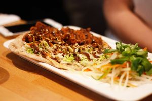 Flatbread at Roots & Rolls in Barcelona