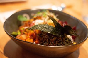 Poke bowl at Roots & Rolls in Barcelona