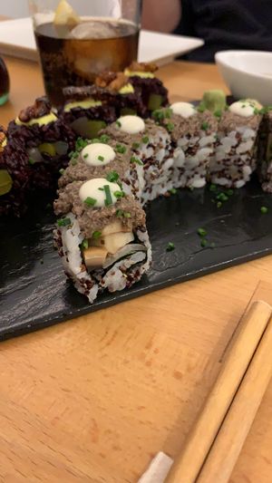 Mushroom rolls the best EVER!!  at Roots & Rolls in Barcelona