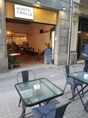 fron / entrance / front terrace at Roots & Rolls in Barcelona