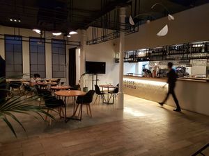 interior at the back at Roots & Rolls in Barcelona