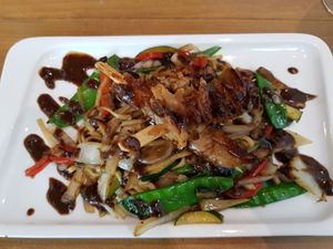 The extra vegan meat cost about €4 and the dish needed it to make it v tasty, without it probably wouldnt have been as nice at Roots & Rolls in Barcelona