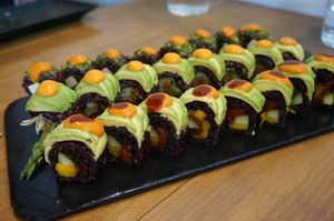 Sushis (uramaki) at Roots & Rolls in Barcelona