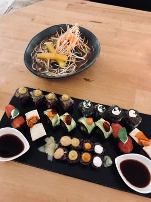 Amazing Ramen and sushi  at Roots & Rolls in Barcelona