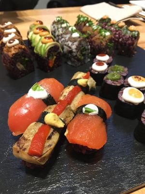 Really good vegan sushi at Roots & Rolls in Barcelona