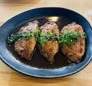 Gyozas at Roots & Rolls in Barcelona