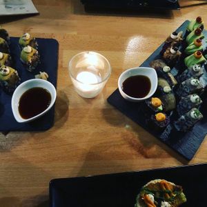 Sushi menu  at Roots & Rolls in Barcelona