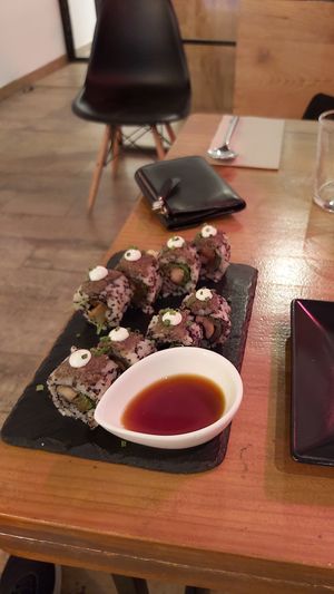 Vegan sushi! ❤️ at Roots & Rolls in Barcelona