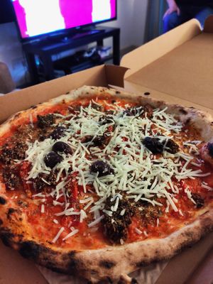 The vegan pizza at Franco Manca in Bath