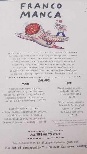 Salads at Franco Manca in Bath