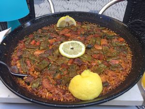Vegan paella! Incredible  at Restaurante Vegano Tierra Madre in Valencia