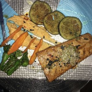 Vegan salmon  at Restaurante Vegano Tierra Madre in Valencia