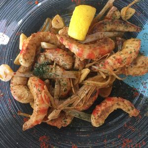 Vegan shrimp (prawns)  at Restaurante Vegano Tierra Madre in Valencia