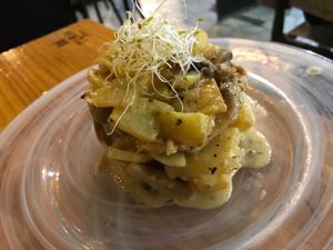 Fricasse de heura at Restaurante Vegano Tierra Madre in Valencia